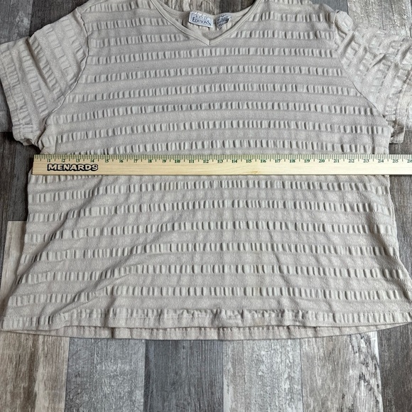 Basic Editions, Womens 3X, Tan Blouse - Picture 4 of 5